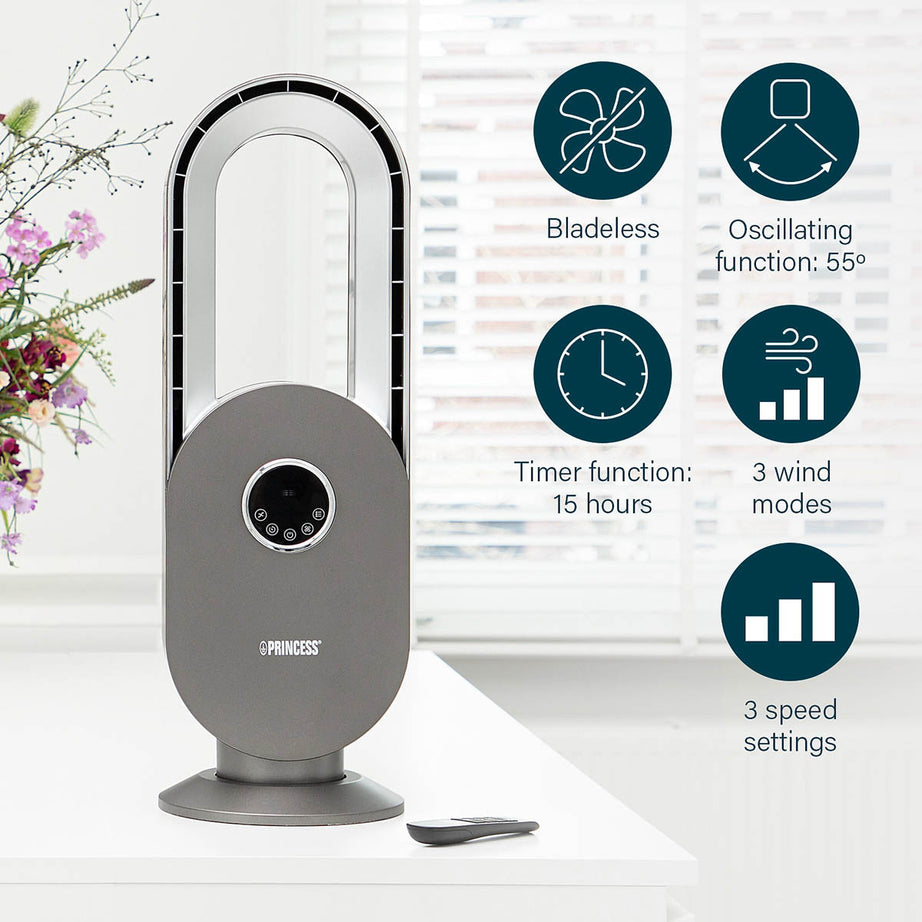 Princess Fan Cooling and Air Circulation Bladeless Remote Control (H)67.5cm - Image 1