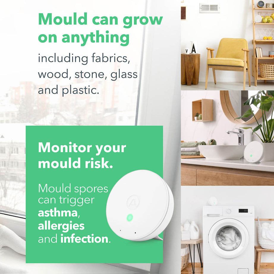 Airthings Air Quality Monitor Mini Smart White Colour Indicator Wireless 50m³ - Image 2