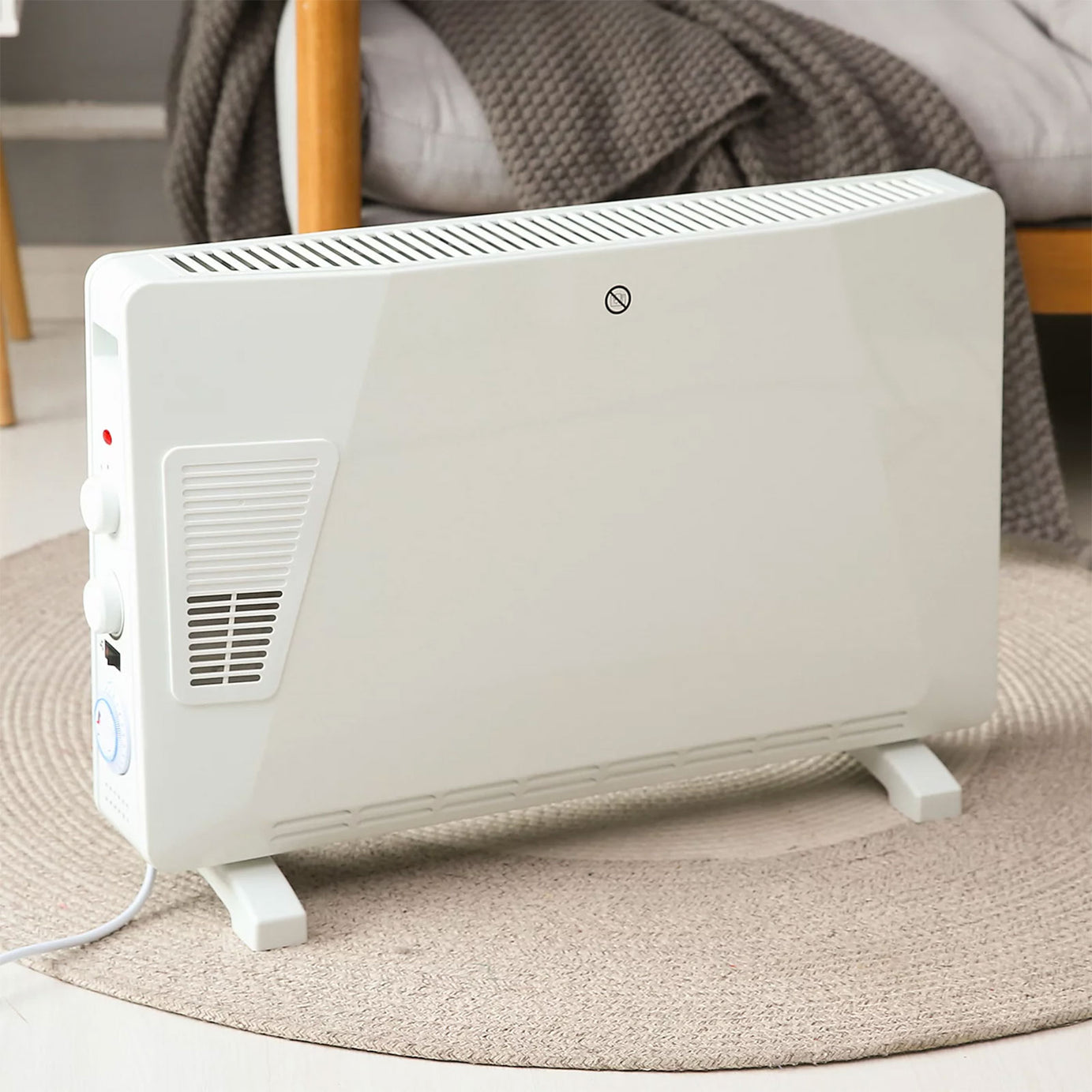2500W White Convector Heater With Timer Freestanding Electric Room Heater - Image 8