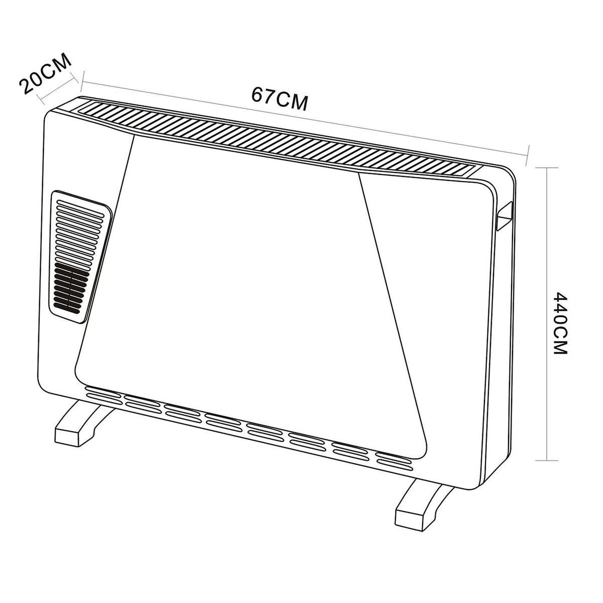 2500W White Convector Heater With Timer Freestanding Electric Room Heater - Image 9