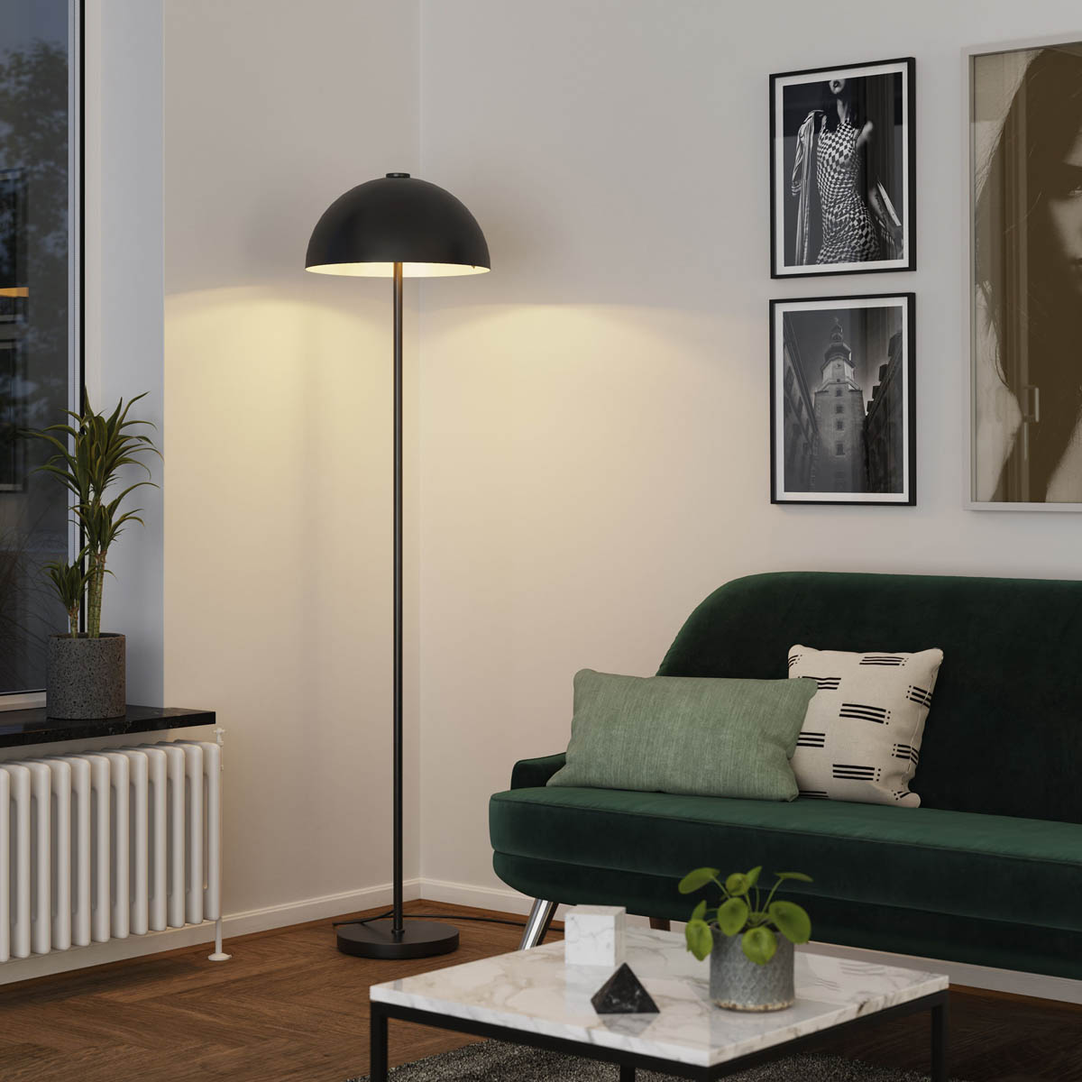 Floor Lamp LED 1 Light Metal Matt Black Mains Powered Contemporary (H)1580 mm - Image 1