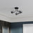 LED Ceiling Light Matt Black 3 Way Globe Smoked Shades Multi Arm Modern - Image 3