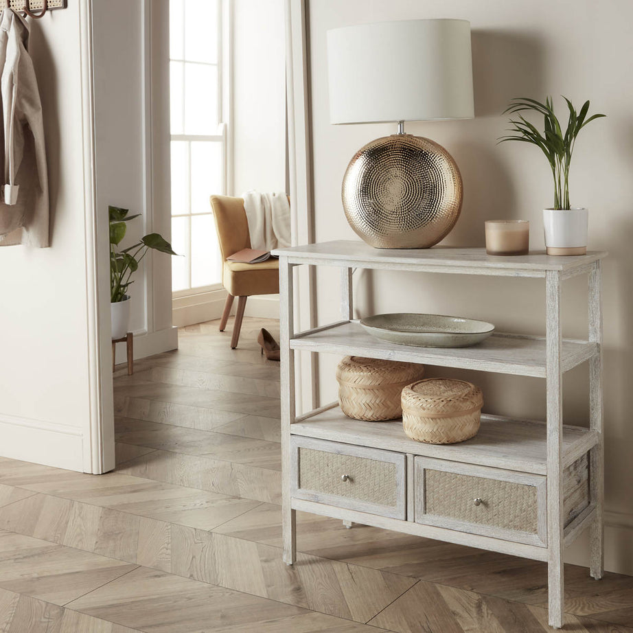 Pinilla Console Table French Chic 2 Drawer Matt White (H)800mm (W)800mm (D)300mm - Image 5