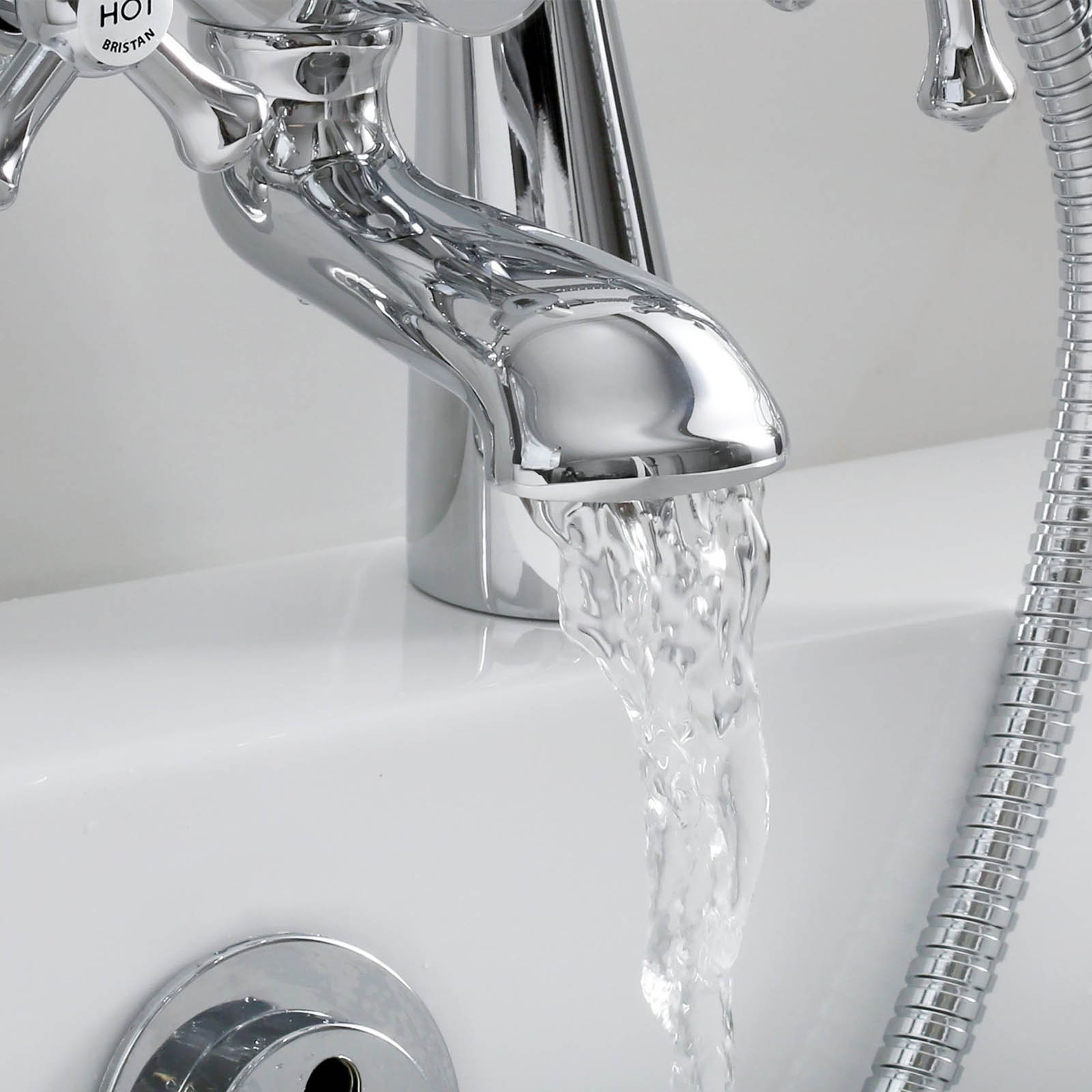 Bristan Bath Filler Mixer Shower Tap Chrome Dual Lever Cross Head Bathroom - Image 4