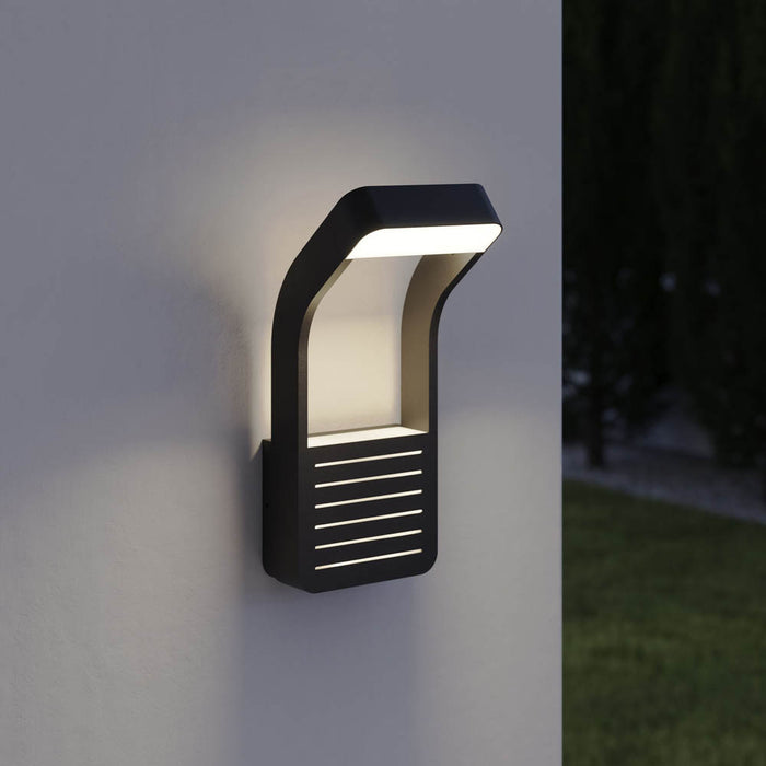 GoodHome LED Wall Light Integrated Matt Black Neutral White Outdoor 650lm 23W - Image 1