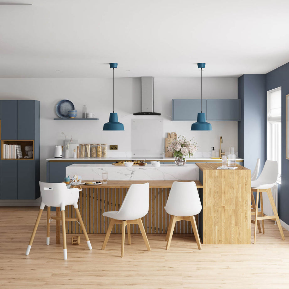 Kitchen Standard End Panel Slab Matt Blue MDF Alisma Pre-Drilled (H)870 (W)590mm - Image 4