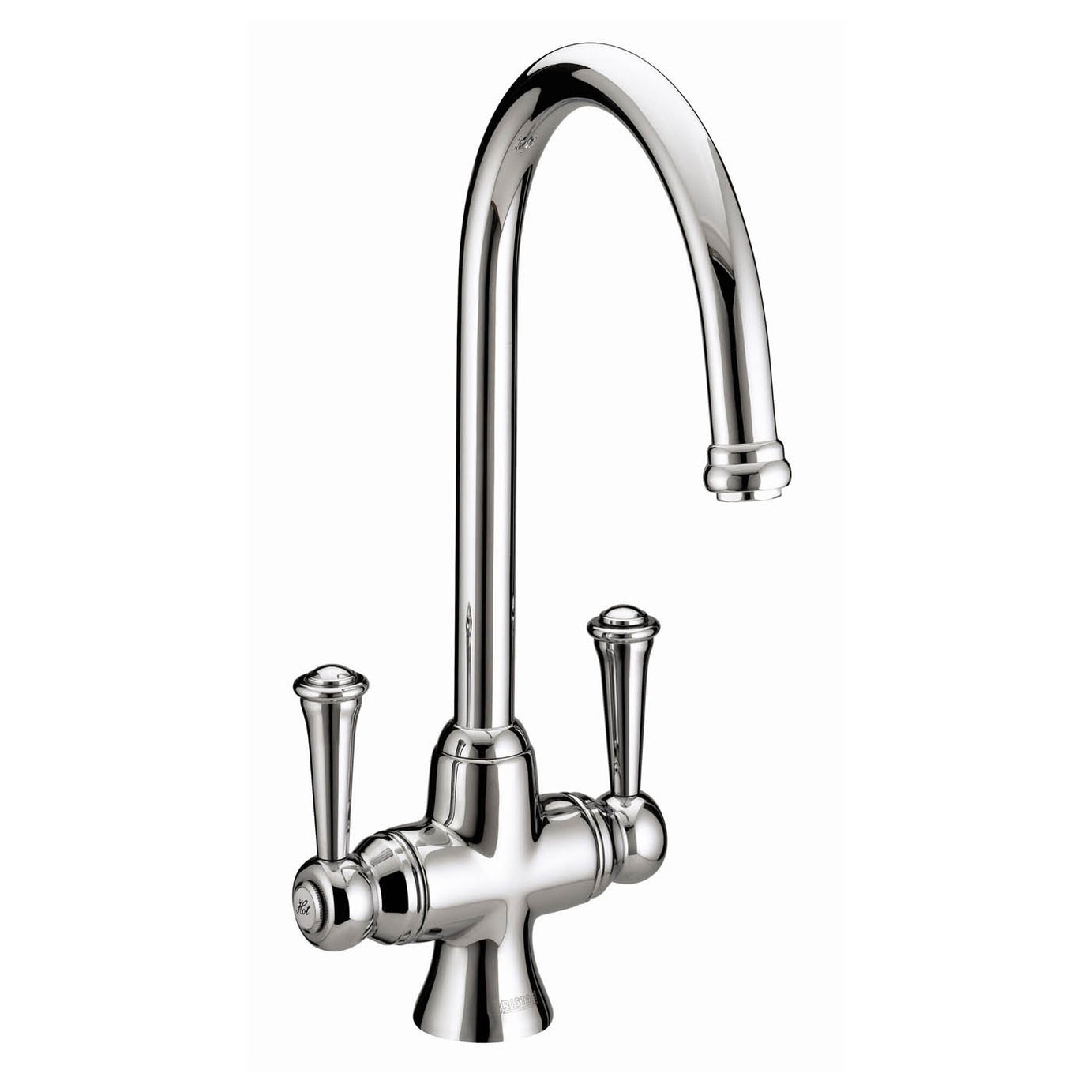 Bristan Kitchen Tap Mixer Chrome Dual Lever Swivel Spout Traditional Faucet - Image 1