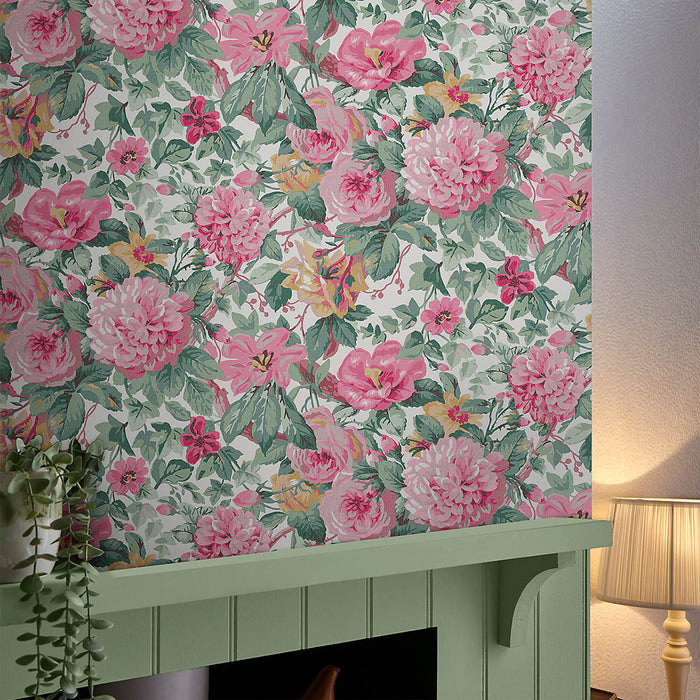 Laura Ashley Wallpaper Pink Rose Matt Floral Smooth Strippable Washable 5.2m² - Image 3