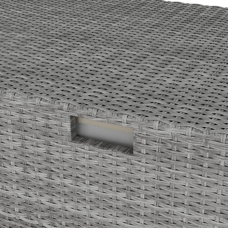 Hamilton Garden Storage Box Steeple Grey Plastic Rattan Effect (W)180 x (D)65cm - Image 8