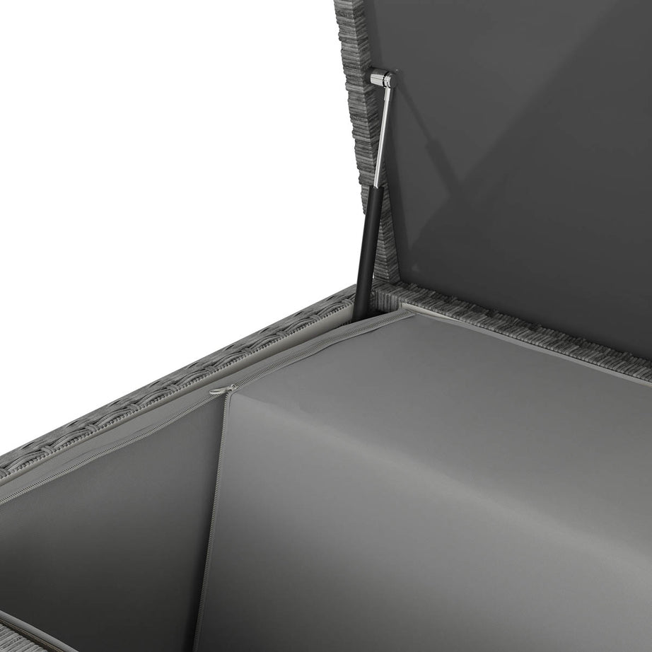 Hamilton Garden Storage Box Steeple Grey Plastic Rattan Effect (W)180 x (D)65cm - Image 9