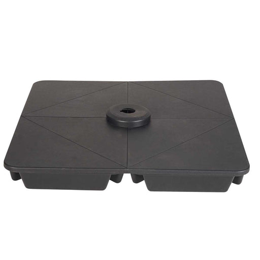 Garden Parasol Base Plastic Black Square 8.4kg Filled Up To 64 kg Set of 4 - Image 1