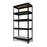 Shelving Unit 5 Tier Black HDF And Steel Storage Home Garage (H)180x(W)66.6cm - Image 1