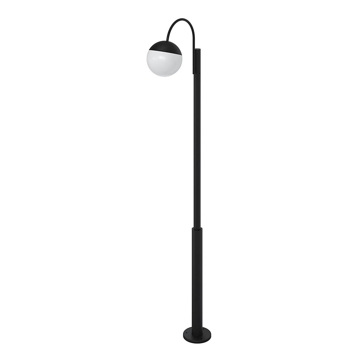 Garden Post Lantern Light Black 1 Lamp IP44 Glass Steel Outdoor Patio (H)227.4cm - Image 2