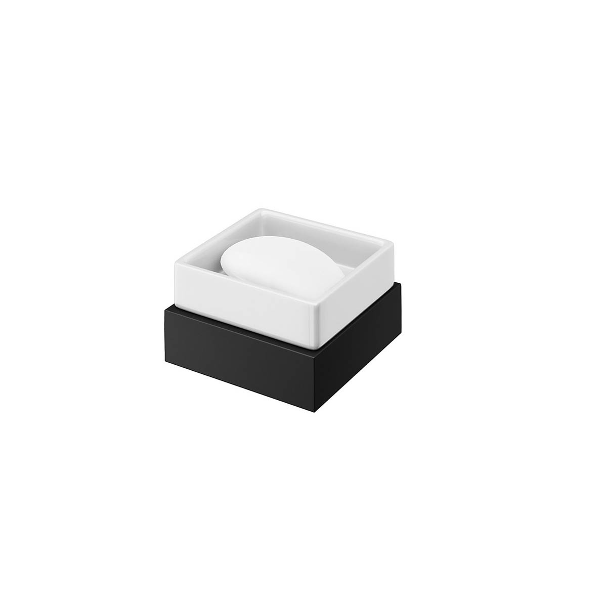 Aquadry Soap Dish Matt Black Brushed Stainless Steel Square Wall Mounted Modern - Image 1