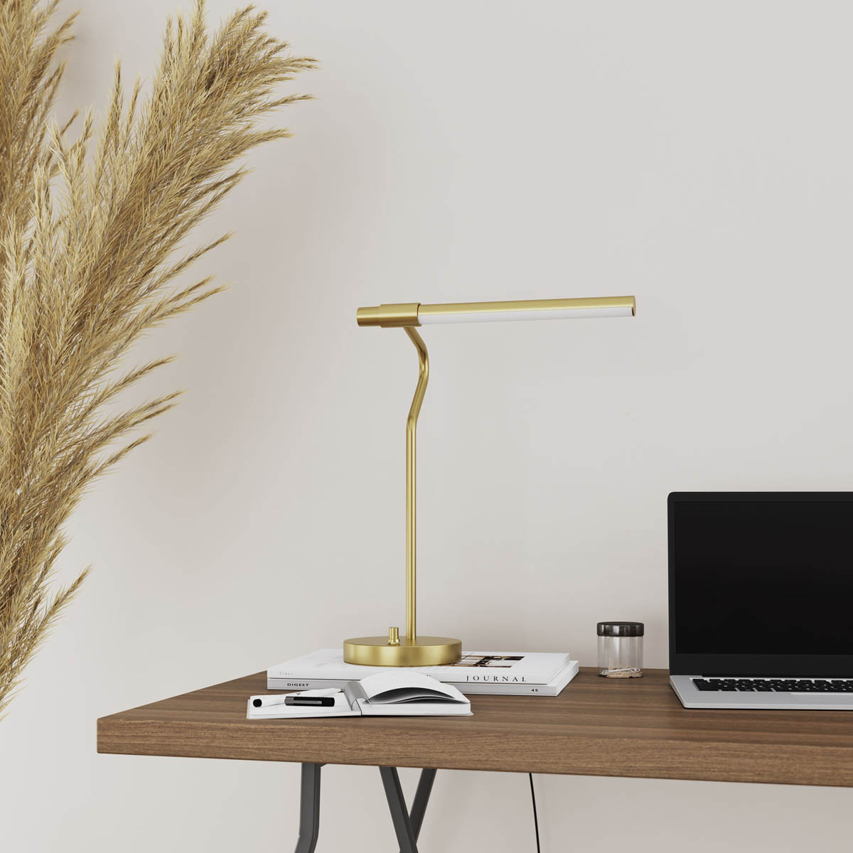 Table Lamp LED Integrated Pendant Matt Gold Effect Adjustable Dimmable Modern - Image 3