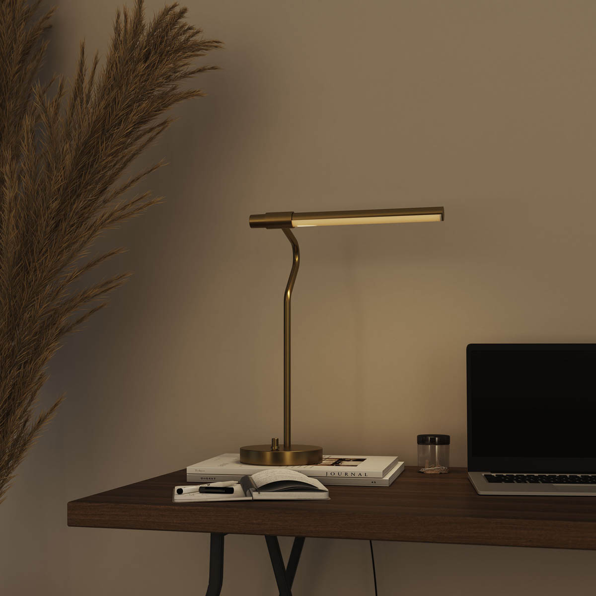Table Lamp LED Integrated Pendant Matt Gold Effect Adjustable Dimmable Modern - Image 4