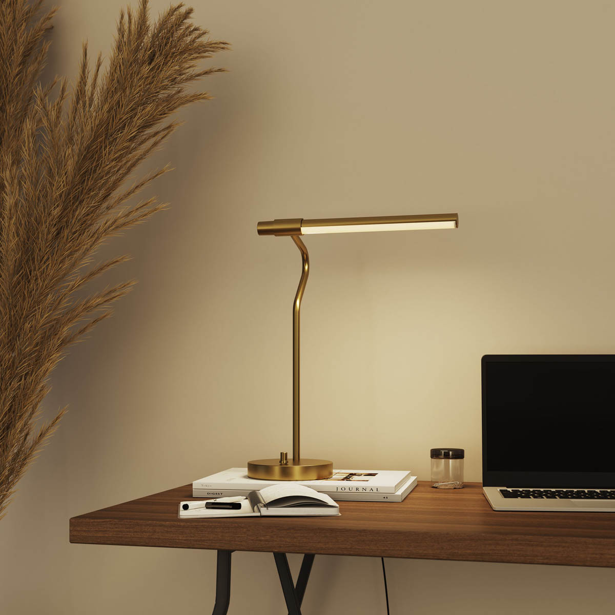 Table Lamp LED Integrated Pendant Matt Gold Effect Adjustable Dimmable Modern - Image 5