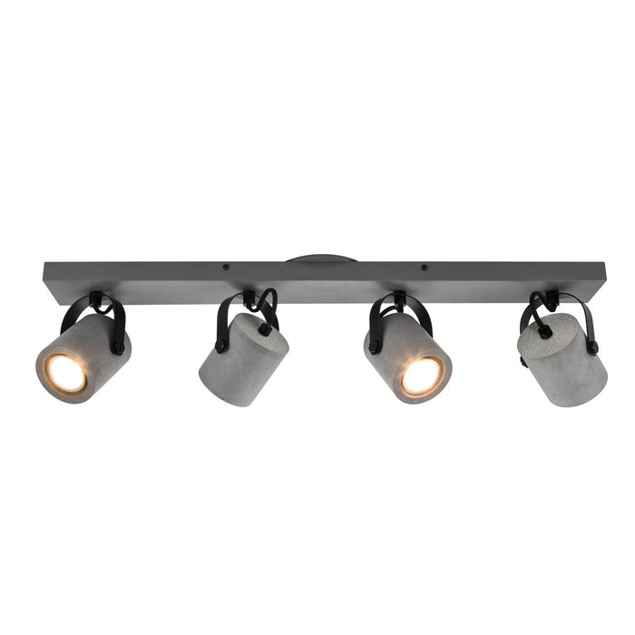 Spotlight Bar LED 4 Lamp Adjustable Metal Matt Cement Grey Rotatable Industrial - Image 3