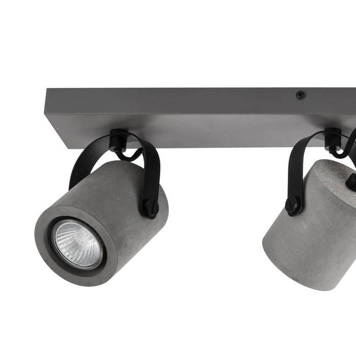 Spotlight Bar LED 4 Lamp Adjustable Metal Matt Cement Grey Rotatable Industrial - Image 4