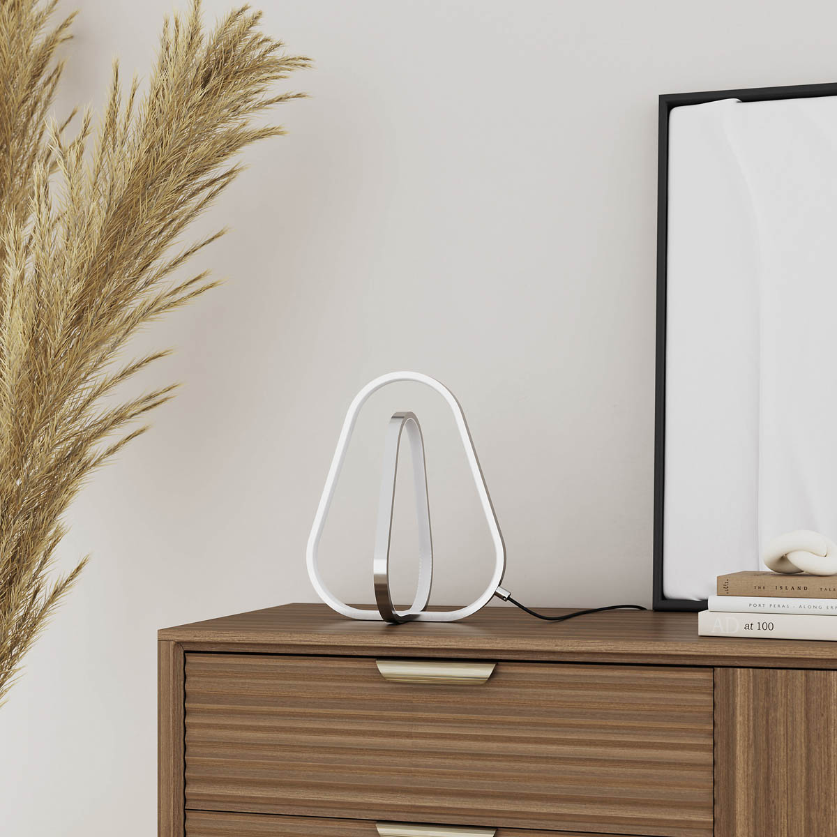 LED Table Lamp Warm White Twisted Pendant Polished Chrome Effect Dimmable Modern - Image 4