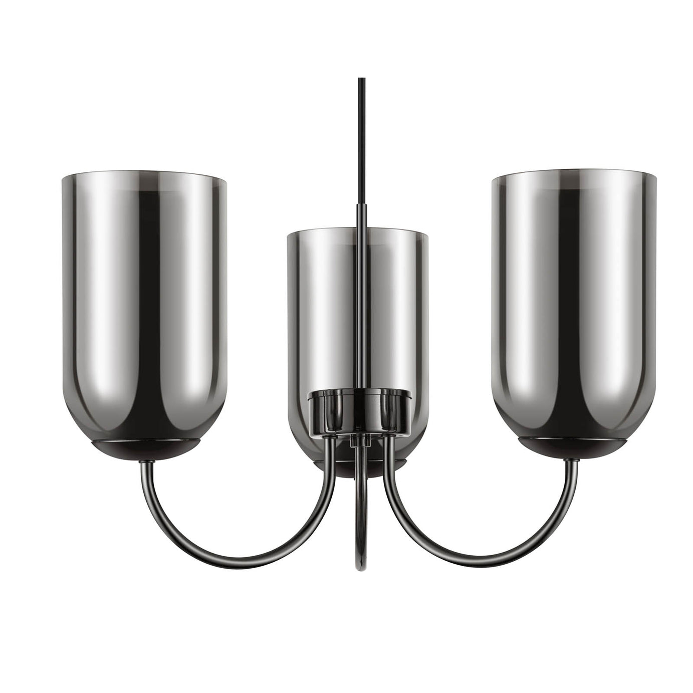 LED Pendant Ceiling Light 3 Way Black Smoked Glass Mirror Chrome Effect - Image 4
