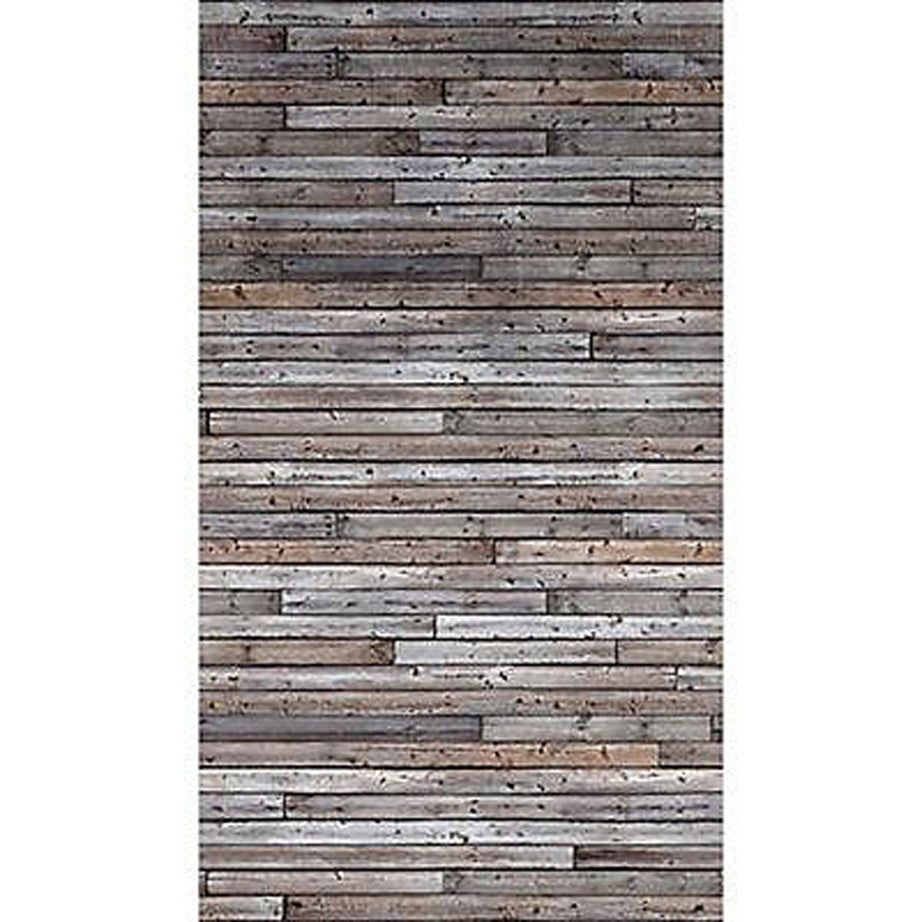 Mural Wallpaper Matt Grey Panelled Wood Effect Smooth Removable Washable 4.45m² - Image 1