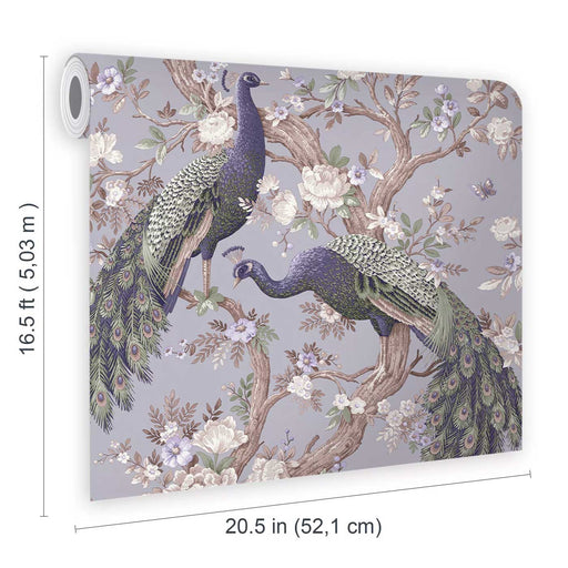 Laura Ashley Wallpaper Purple Animal Patterned Peacock Floral Smooth Classic - Image 1