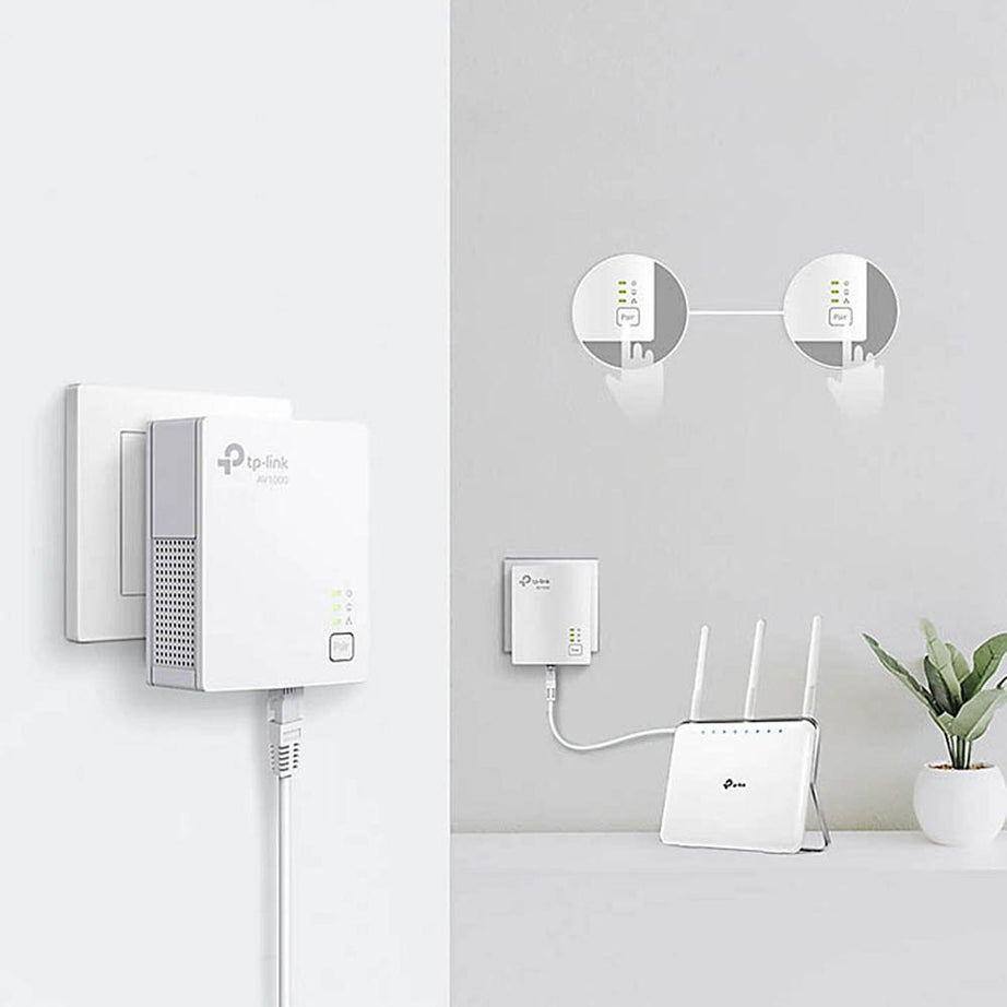 TP Link Powerline Adapter Kit With Ethernet Cables Plug In 1000 Mbps Pack Of 2 - Image 2
