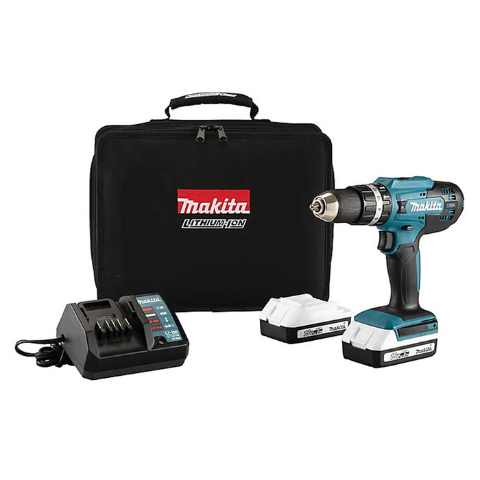 Makita Combi Drill Cordless 18V 2x2Ah Li-Ion HP488DAEX3 Compact Soft Grip - Image 2