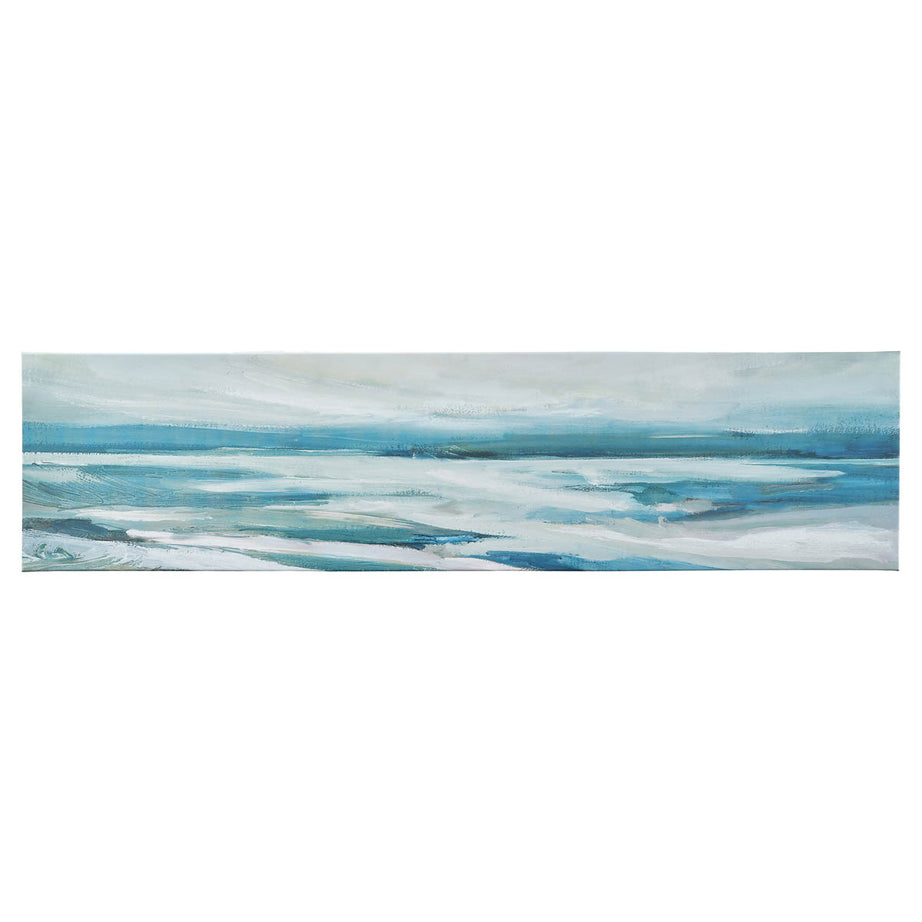Art for the Home Canvas Abstract Shores Landscape Frameless (H)30cm x (W)120cm - Image 1