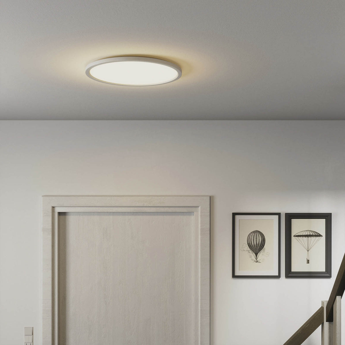 LED Ceiling Light Round Matt Plastic White Dimmable 3000lm Indoor Bathroom 24W - Image 2
