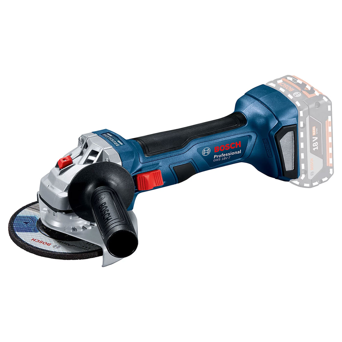 Bosch Angle Grinder GWS18V-7 18V Li-Ion 115mm Brushless Soft Grip Body Only - Image 1