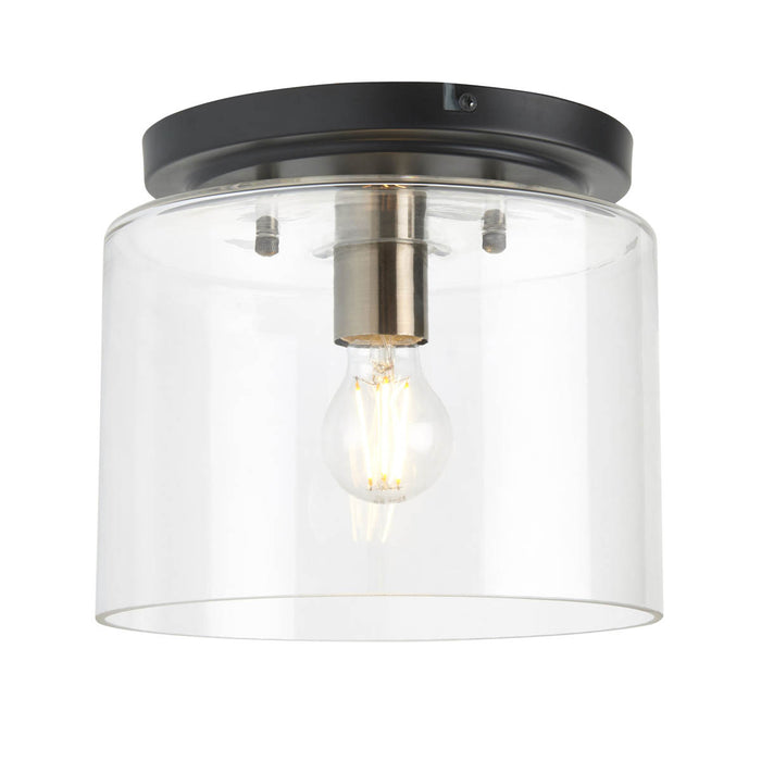 Ceiling Light LED Clear Glass Steel Matt Antique Brass Effect Industrial - Image 3