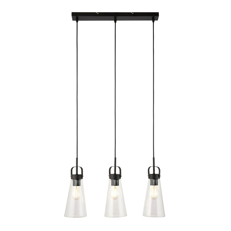 Pendant Ceiling Light 3 Lamp LED Black Matt Adjustable Dimmable Modern - Image 3