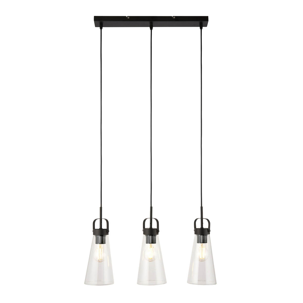 Pendant Ceiling Light 3 Lamp LED Black Matt Adjustable Dimmable Modern - Image 3
