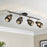 Spotlight Bar 4 Light LED Steel Satin Black Mesh Adjustable Dimmable Modern - Image 2