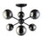 LED Ceiling Light 6 Way Black Glass Steel Dimmable G9 Chandelier Modern Pendant - Image 3