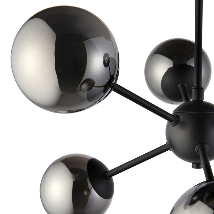 LED Ceiling Light 6 Way Black Glass Steel Dimmable G9 Chandelier Modern Pendant - Image 4