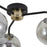 Ceiling Light 3 Way Matt Black Smoked Globe Shades Industrial Retro G9 3W - Image 2