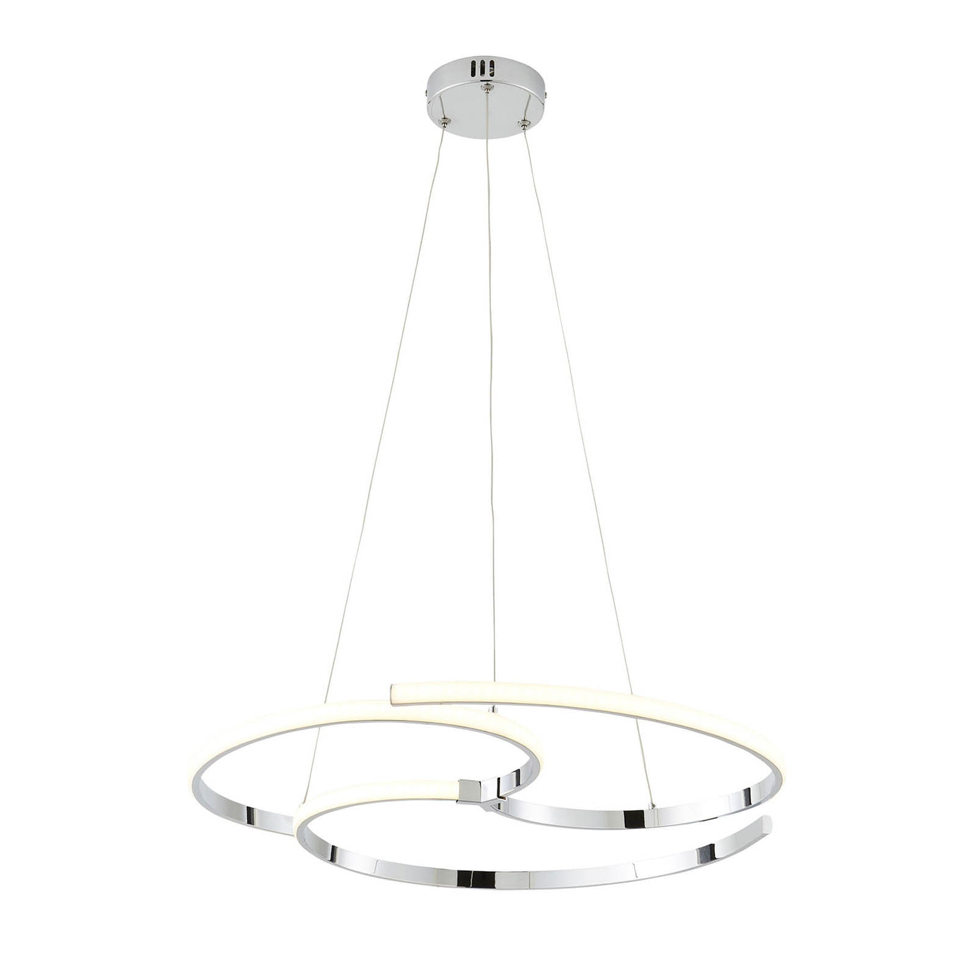 LE Ceiling Light Plastic Chrome Hanging Adjustable Height Modern Livingroom - Image 2