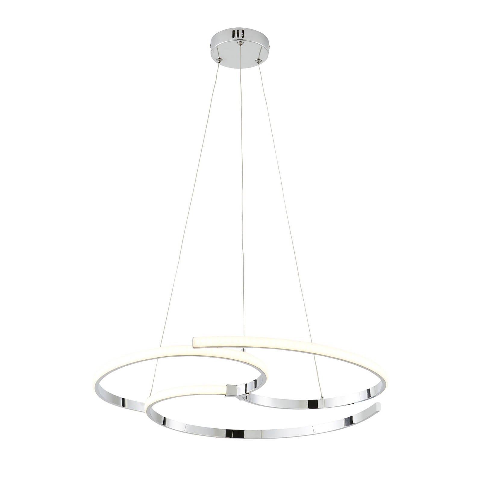 LE Ceiling Light Plastic Chrome Hanging Adjustable Height Modern Livingroom - Image 2