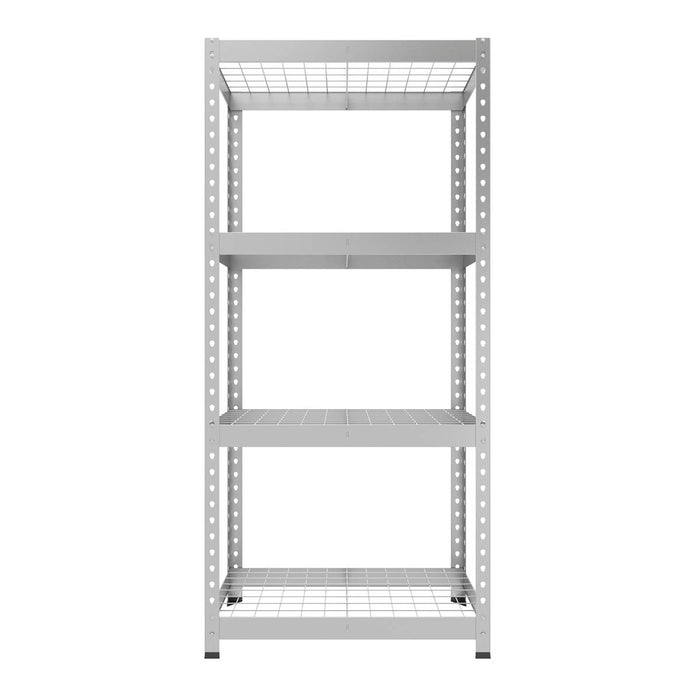 Shelving Unit 4 Tier Matt Silver Galvanised Steel Adjustable (H)1600mm (W)750mm - Image 3