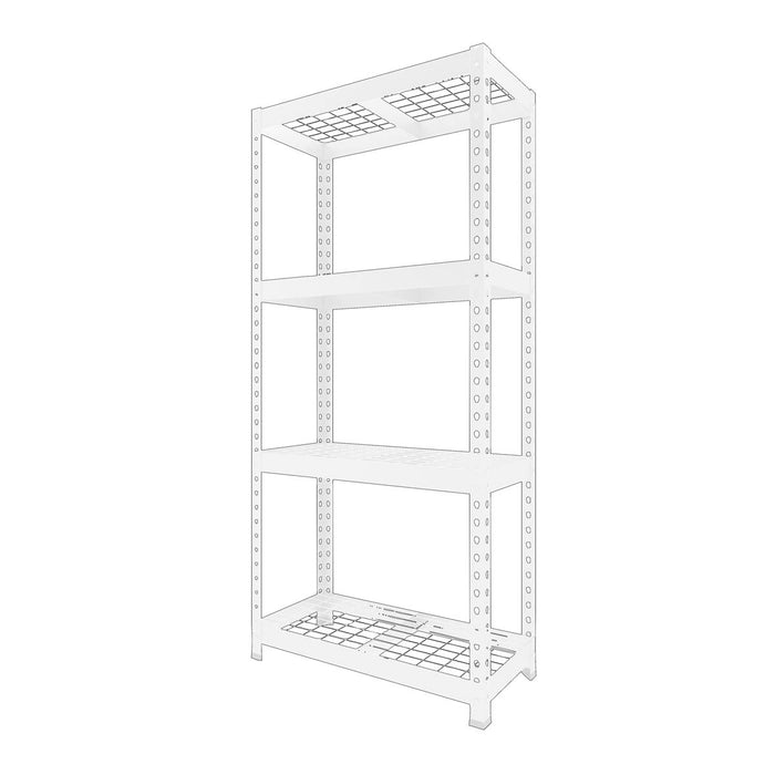 Shelving Unit 4 Tier Matt Silver Galvanised Steel Adjustable (H)1600mm (W)750mm - Image 4