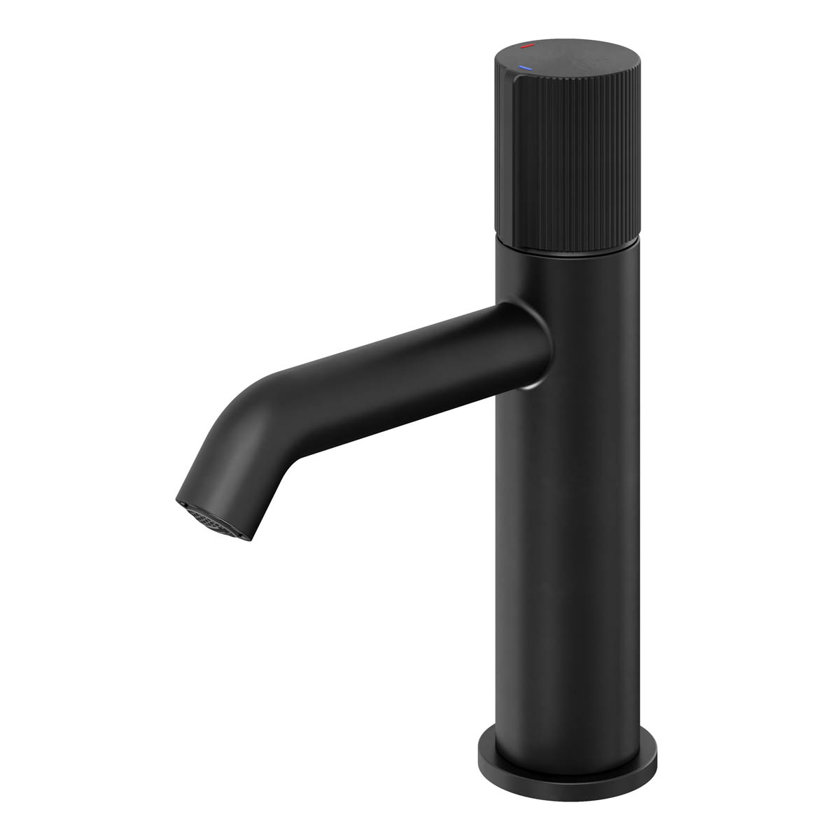 Bathroom Basin Tap Mixer Matt Black Round Single Lever Clicker Waste Modern - Image 1