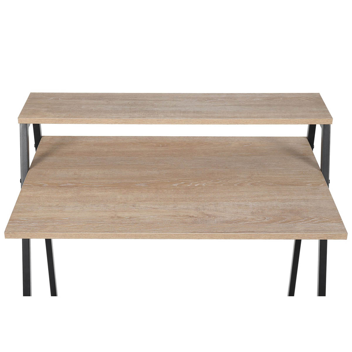 Manera Two Shelf Desk Compact Matt Black Oak Effect (H)840 (W)740 (D)515mm - Image 7