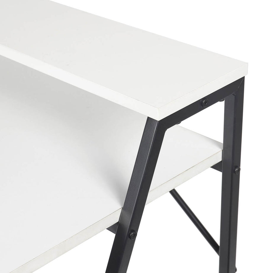 Manera Two Shelf Desk Matt White Compact MDF Durable (H)840 (W)740 (D)515mm - Image 7