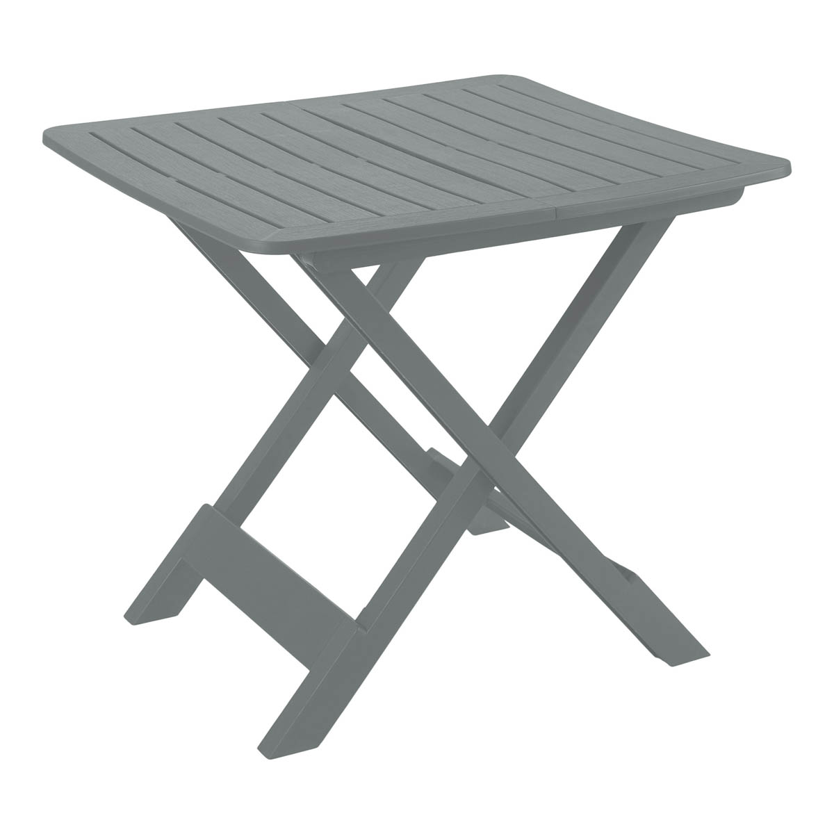 Garden Dining Bistro Set Foldable Table 2 Chairs Grey Plastic Compact Balcony - Image 3