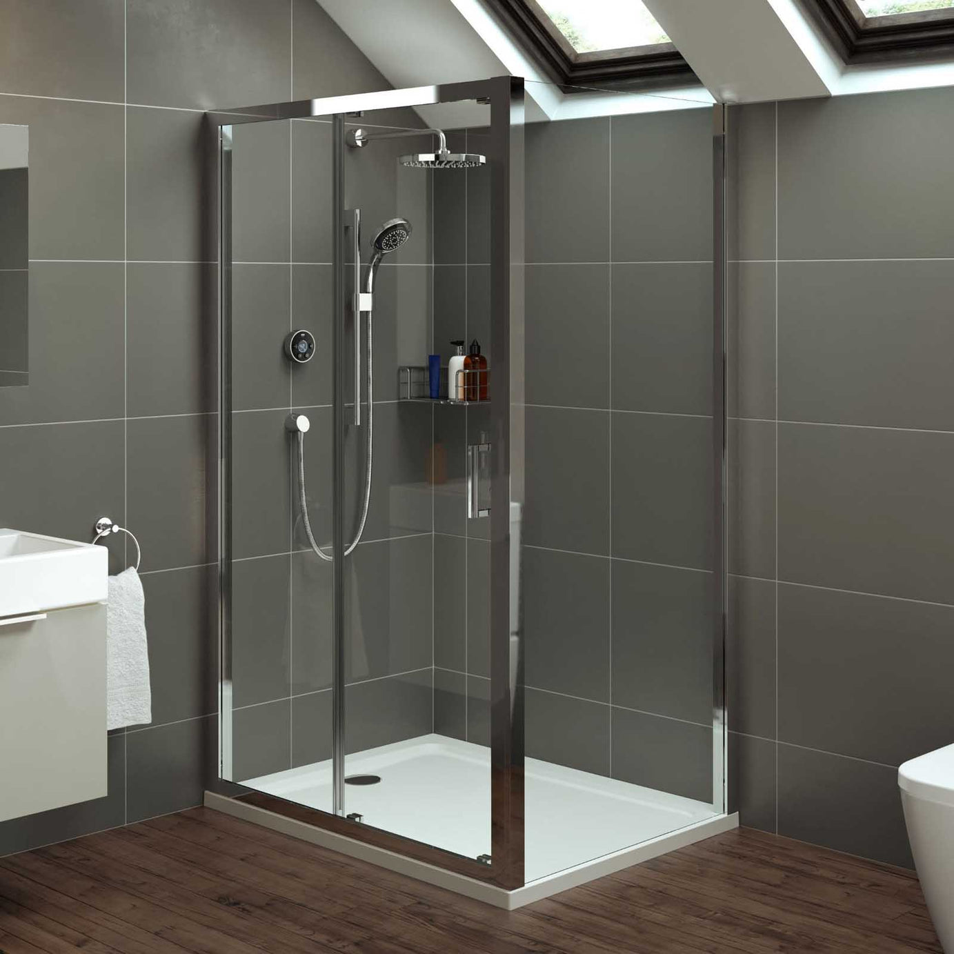 Mira Flight Low Gloss White Rectangular Universal Shower tray (L)1400mm (W)900mm (H) 40mm - Image 2