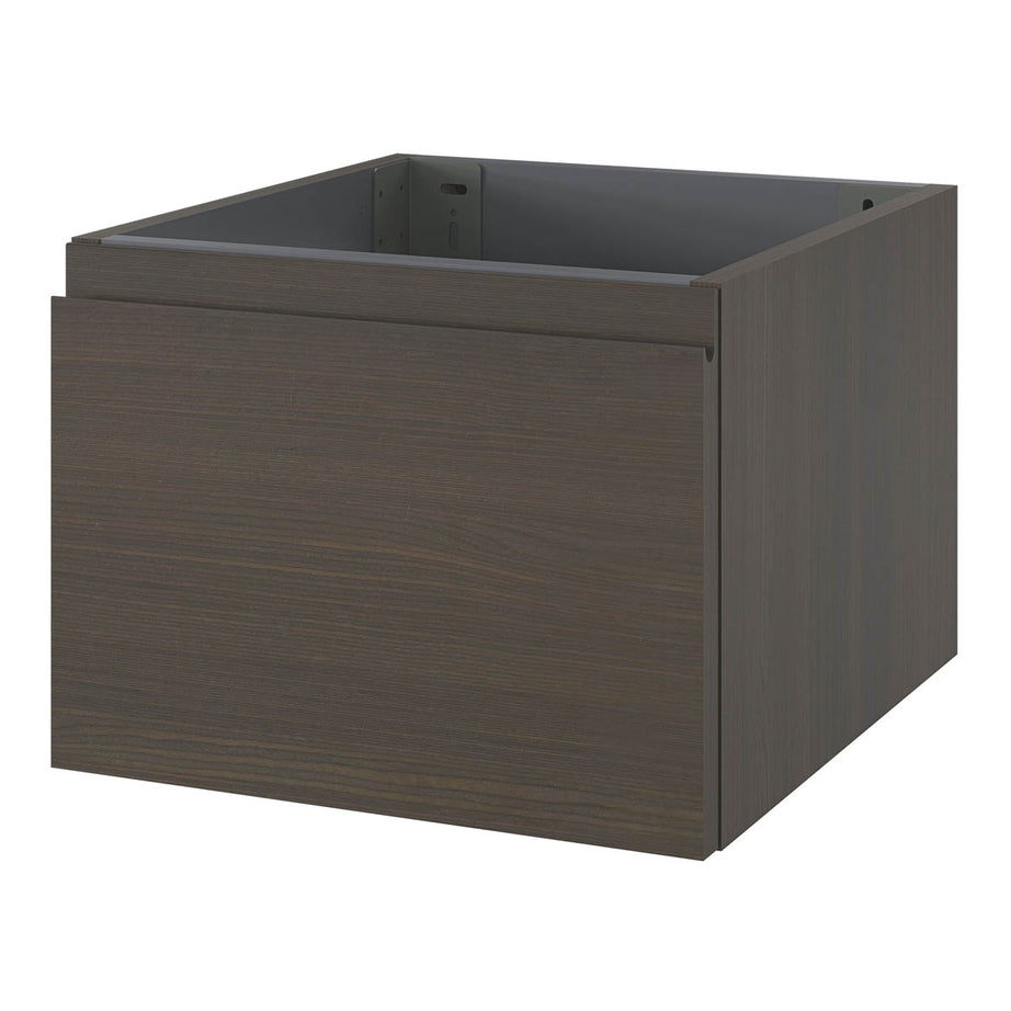 Bathroom Cabinet Walnut Veneer Wall Mounted Contemporary (H) 300mm (W) 400mm - Image 1