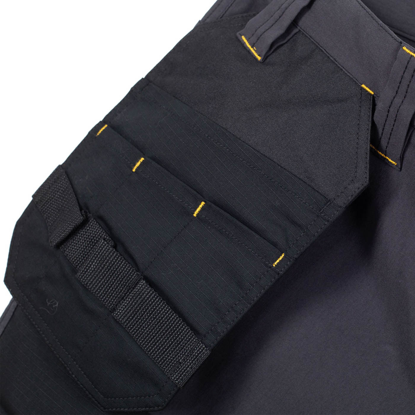 DeWalt Work Shorts Mens Slim Fit Grey Black Multi Pocket Cargo Lightweight W32" - Image 3